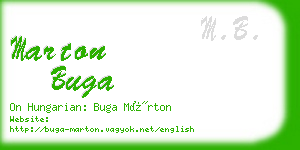 marton buga business card